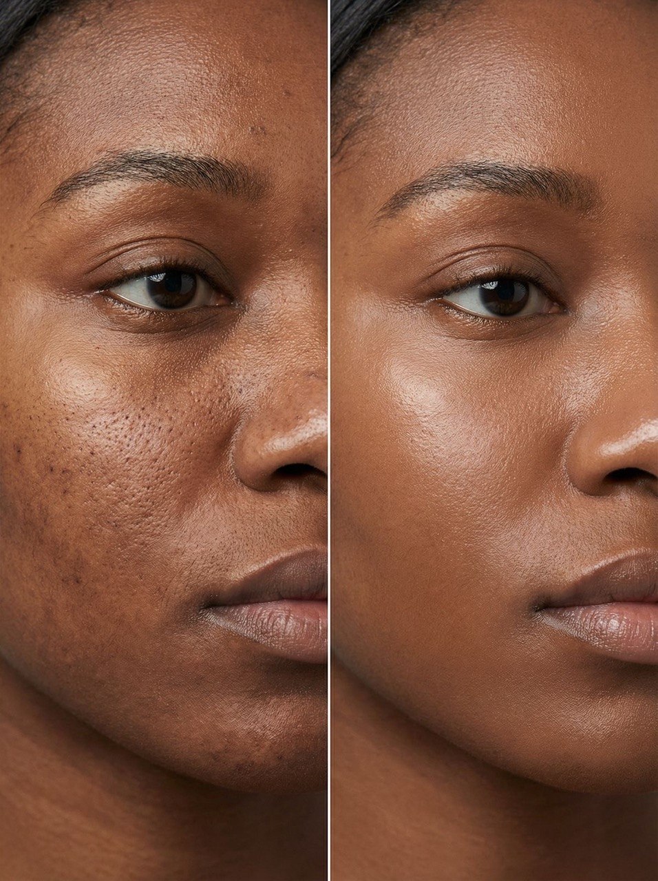 Skincare results before and after treatment